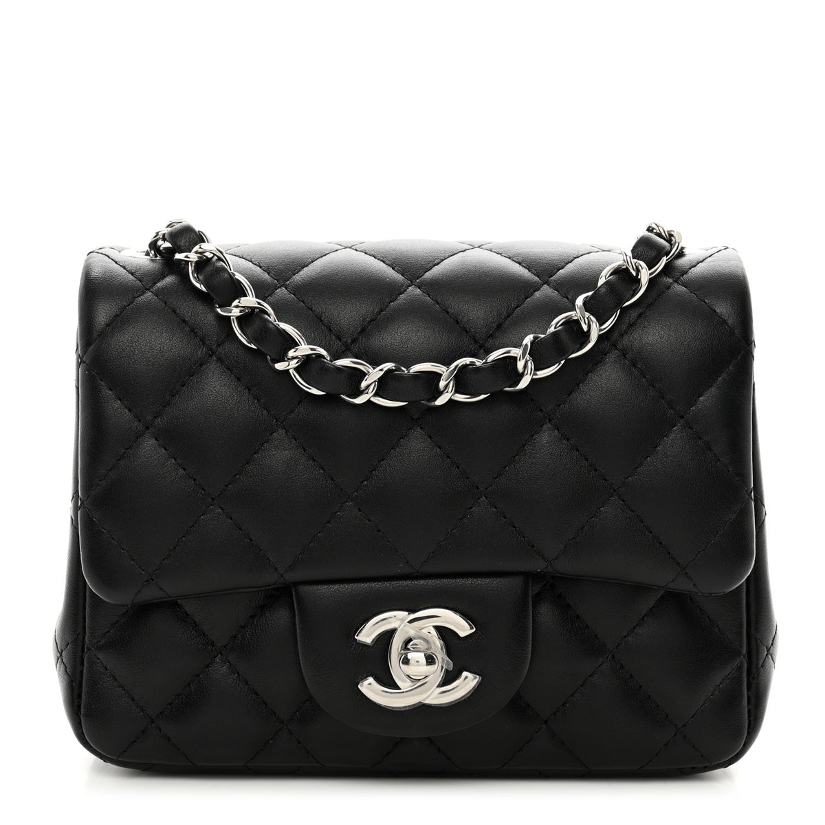 Lambskin Quilted Mini Square Flap Black F33740