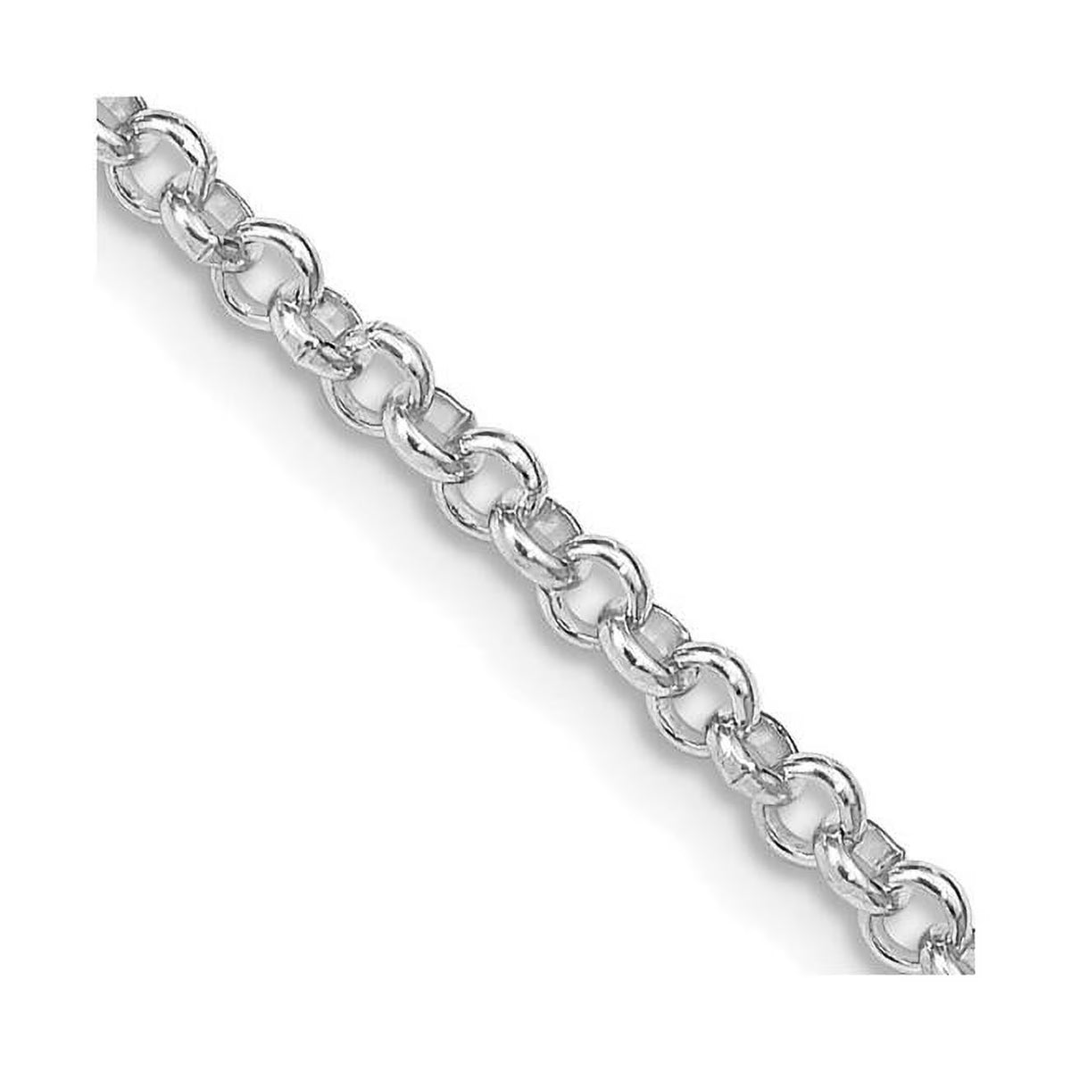 Rhodium-Plated Sterling Silver 2.5 mm 30 in. Rolo Chain C188