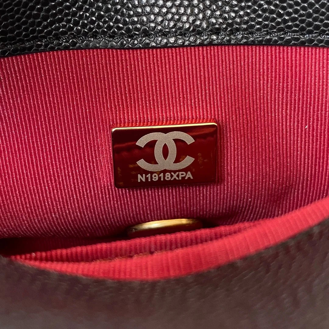 Mini Flap Bag With Top Handle Black 7.9in/20cm T9766