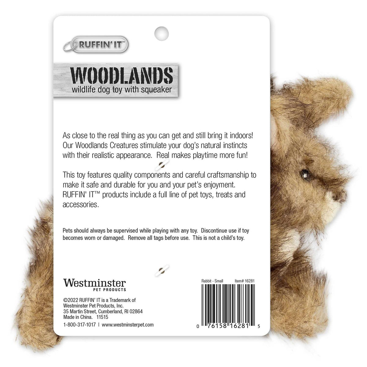Woodlands Rabbit Plush Dog Toy K677