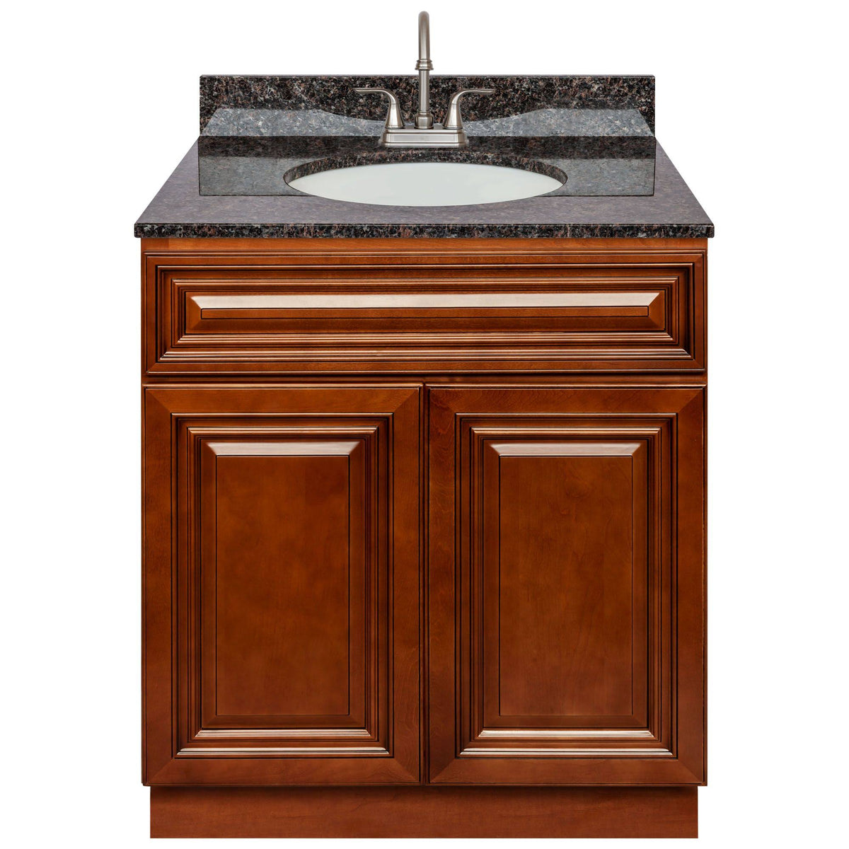 Vanity with Tan Brown Granite Top and Faucet I778
