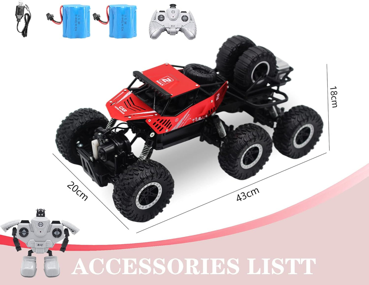 1:12 Alloy Body Six-Wheel Remote Control Monster Trucks Pack of 2 B140