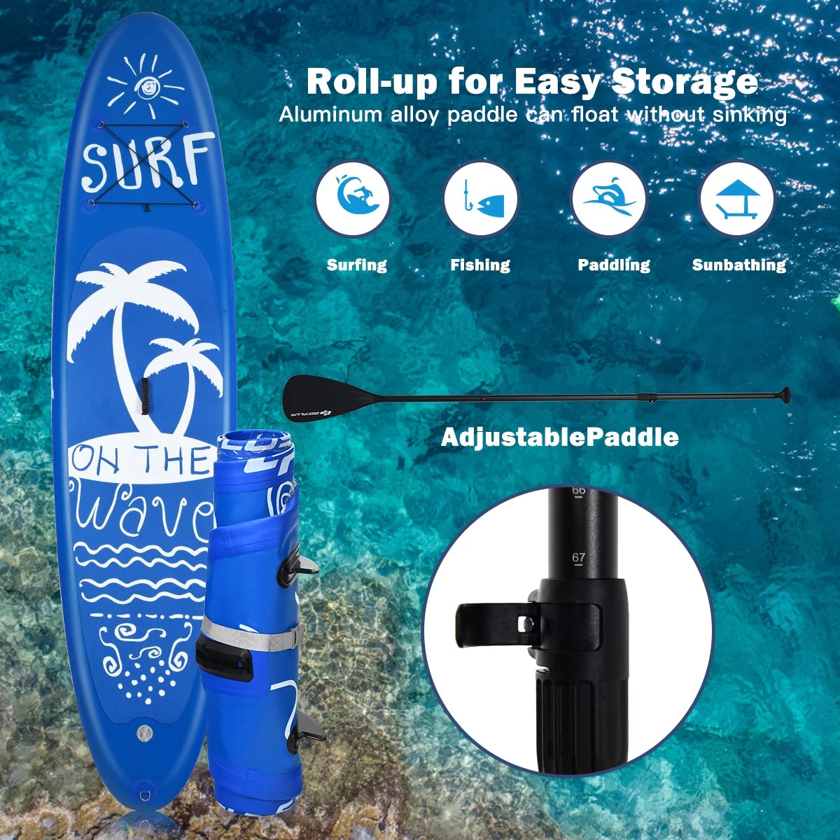 11' Inflatable Stand Up Paddle Board with Carry Bag B7139