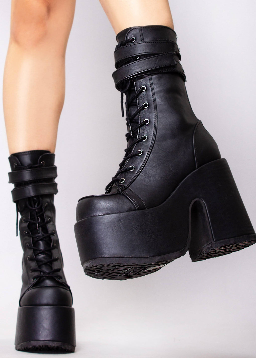Black Vegan Leather Shoes V50124