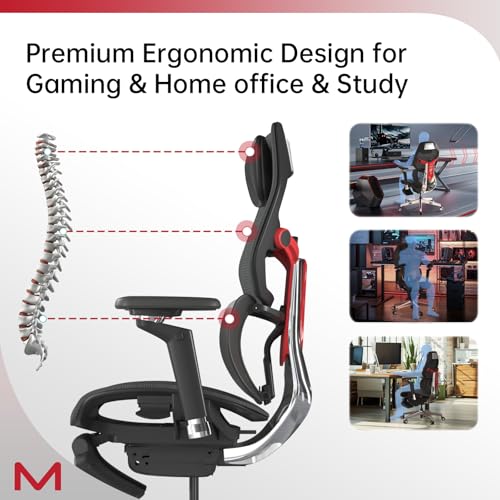 Computer Desk Gaming Chair with Adjustable Lumbar Support 6D Armrest 2D Leather Headrest X8868