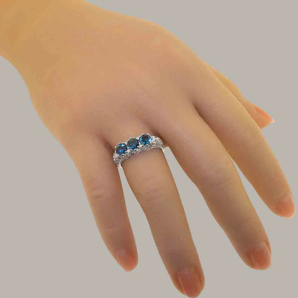 925 Sterling Silver London Blue Topaz Ring P10880