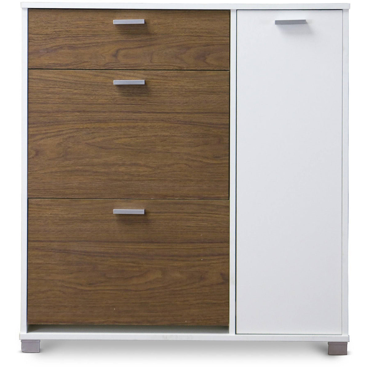 White/Walnut Storage Cabinet P6929