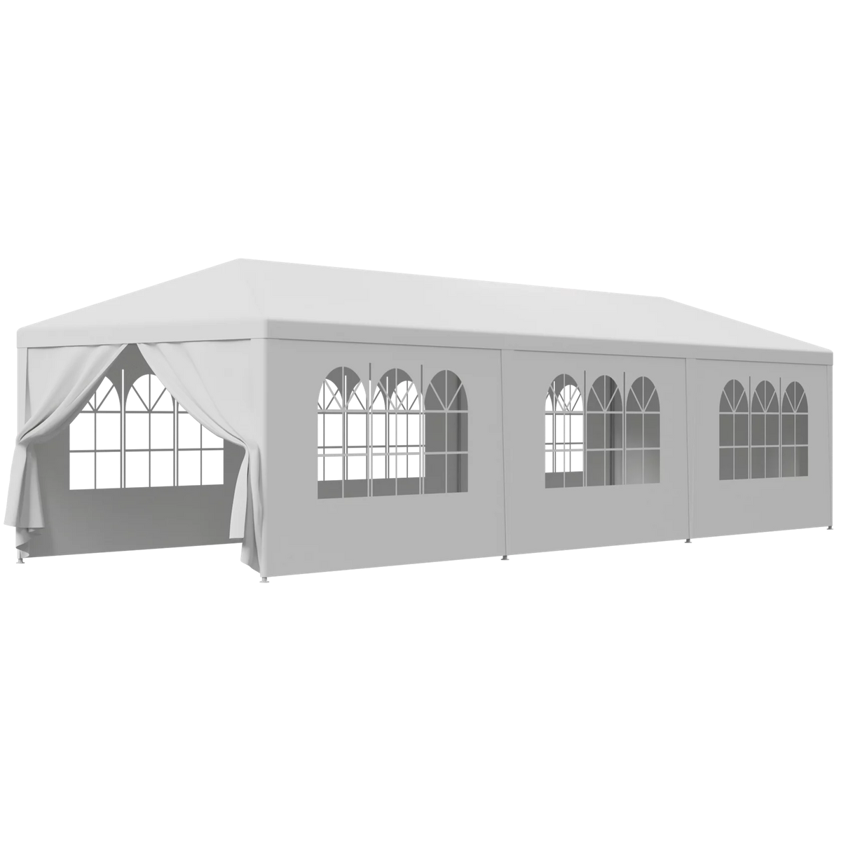 10'x30' White Outdoor Gazebo Canopy Tent with 8 Removable Walls P62338
