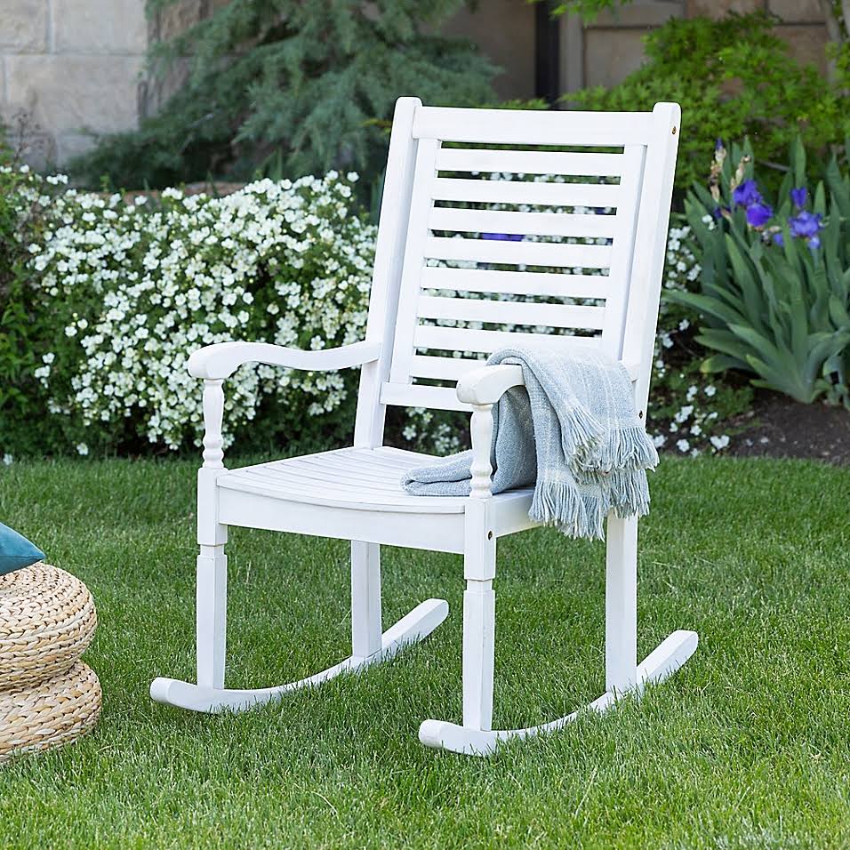 White Acacia Outdoor Rocking Chair A390