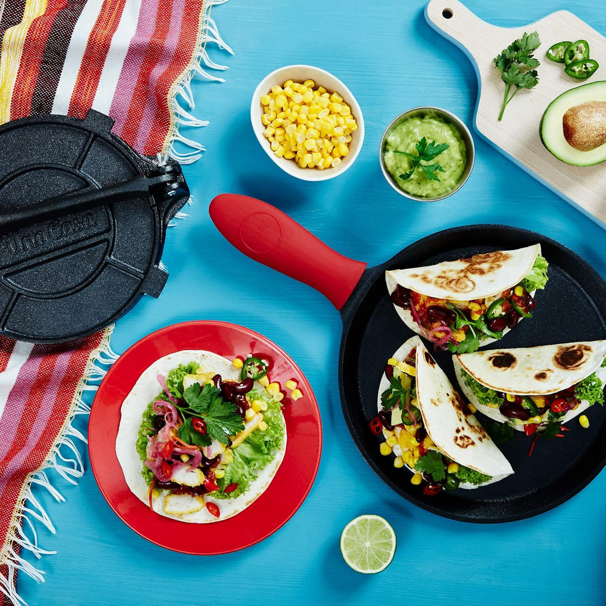 Cast Iron Tortilla Press 8 Inch with Comal Pan U4069