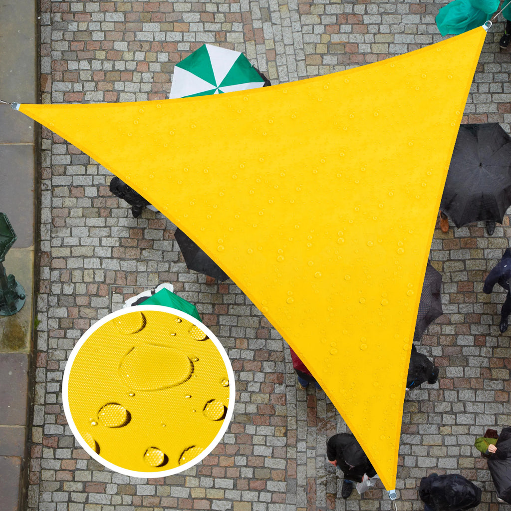 Yellow Triangle Waterproof Sun Shade Sail Canopy B944047