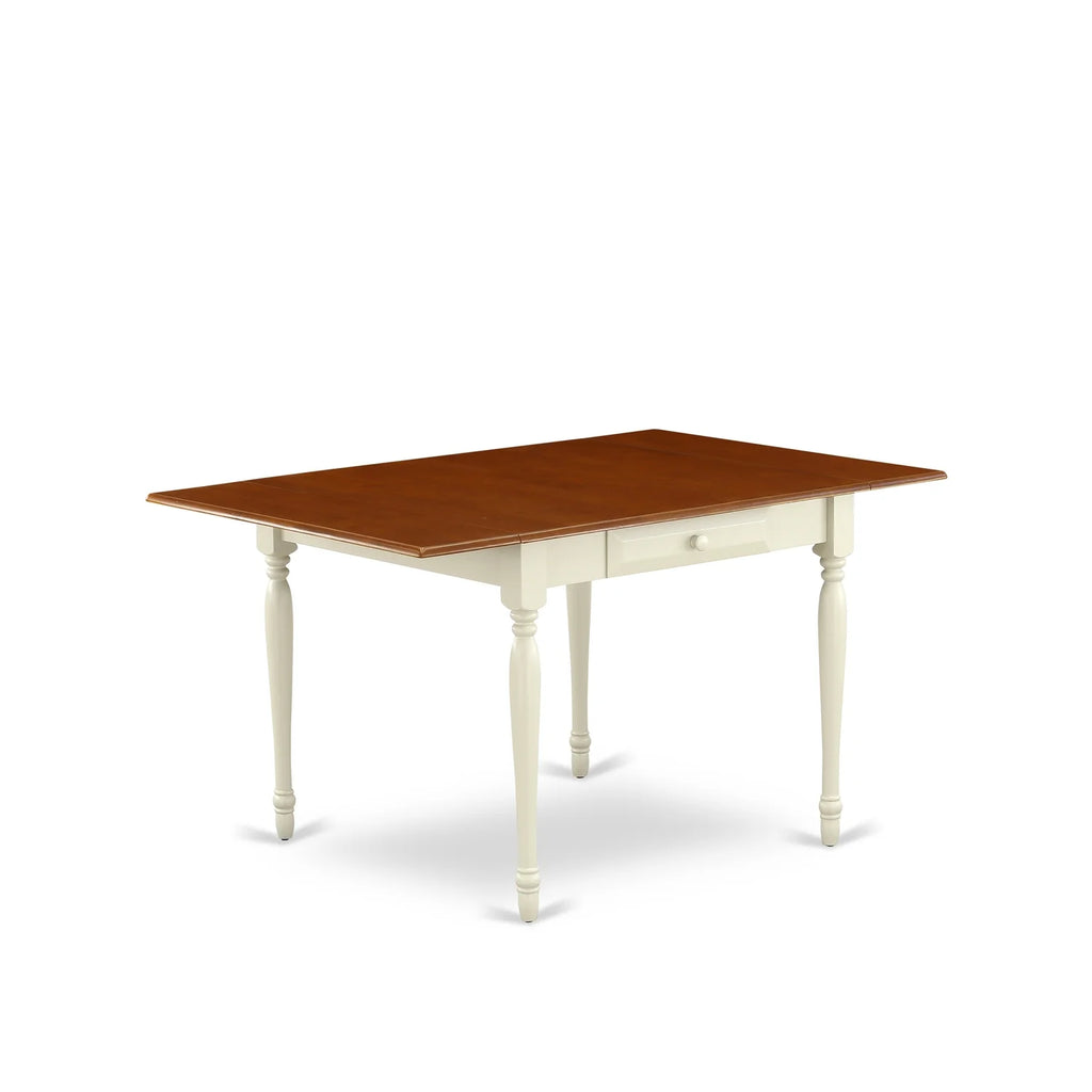5 Pieces Drop Leaf Real Wood Rectangle Dining Table and 4 Hardwood Seat Kitchen Chairs S325996