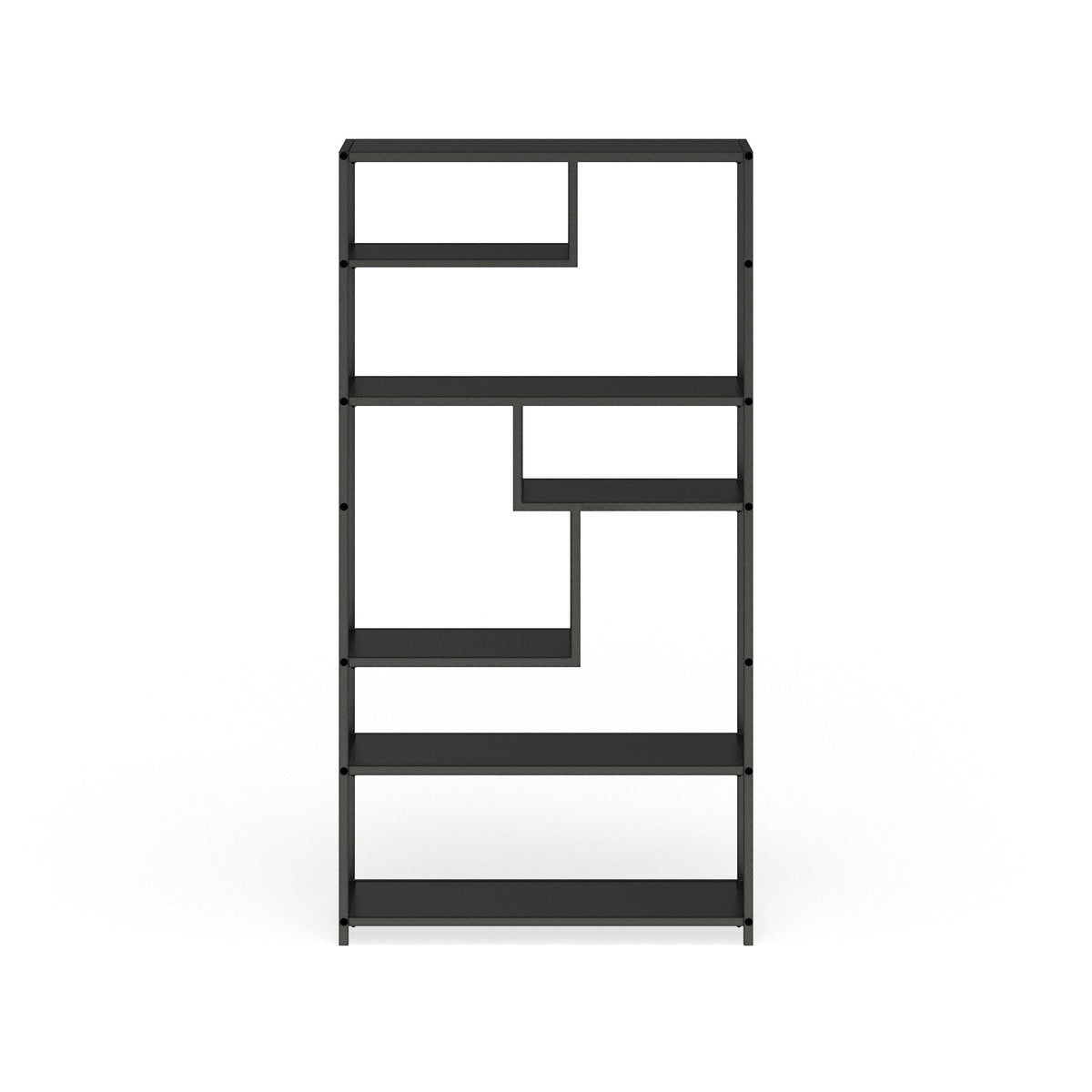 Dark Grey Industrial Metal Tiered Bookshelf V8094