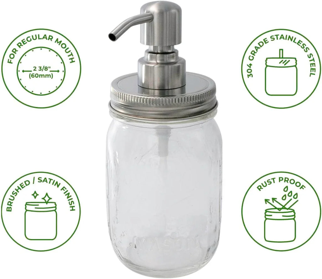 Stainless Steel Soap Pump Lid for Mason Jars A108657