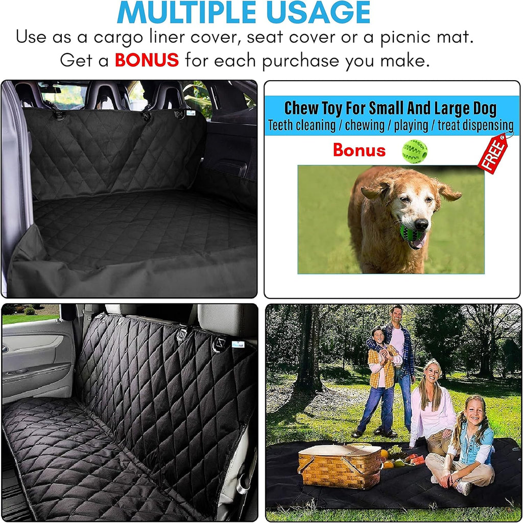 SUV Cargo Liner for Dogs Heavy Duty Waterproof Nonslip Car Trunk Mat Seat Cargo Cover Side and Bumper Protector Pet Cargo Liner Large Standard Universal fit Pack of 2 T681755