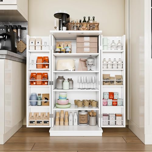 White 5 Layer Storage Cabinet with Adjustable Shelves O502