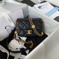 Mini Flap Bag With Top Handle Black 7.9in/20cm T9766
