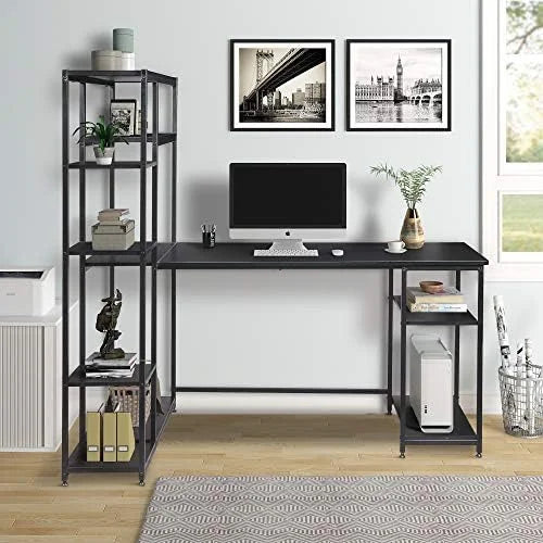 L-Shaped Computer Desk with Hutch Bookshelf Z935