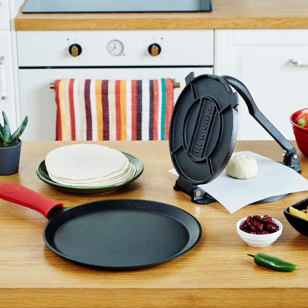 Cast Iron Tortilla Press 8 Inch with Comal Pan U4069