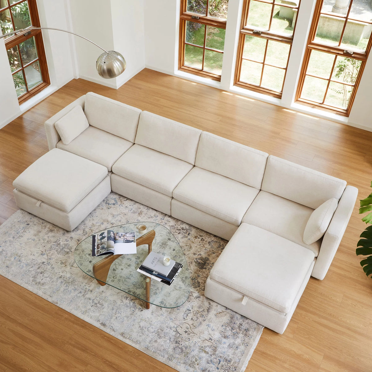 Oversized Modular Sectional Sofa Set with Storage Ottoman E760168