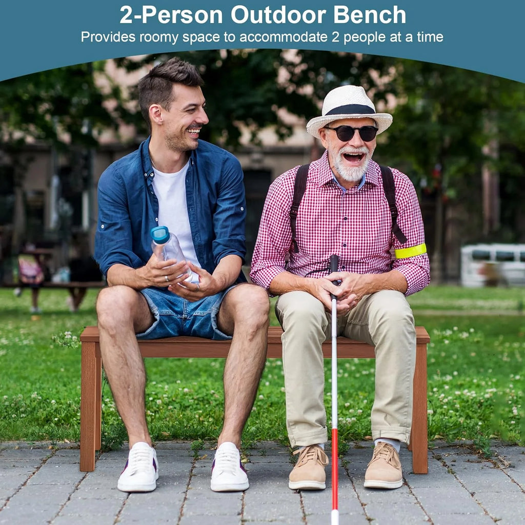 Weather Resistant Solid Wood 2 Seater Outdoor Bench E912891