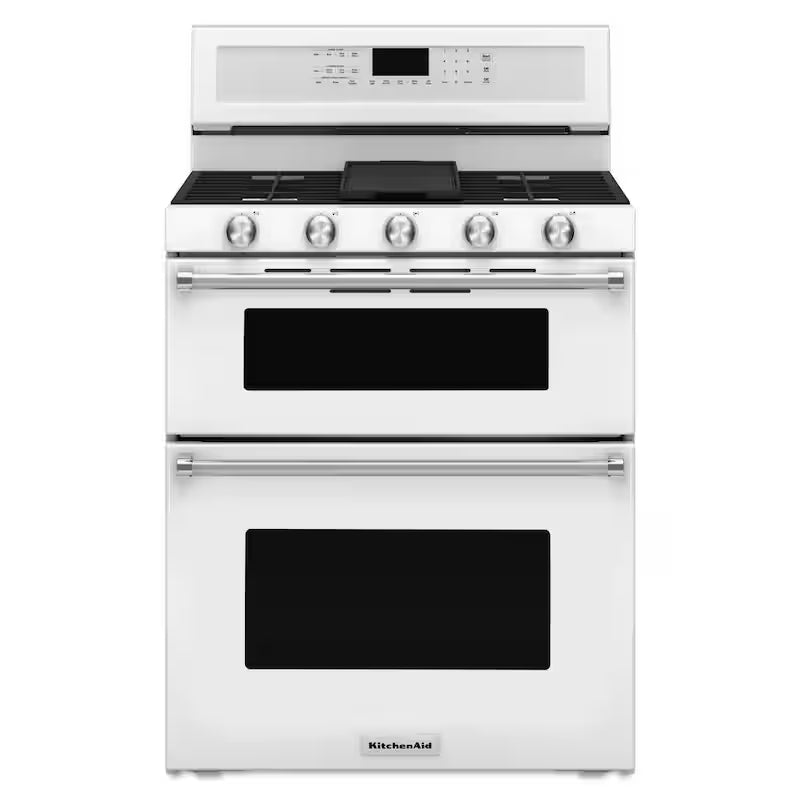 6.0 cu. ft. Double Oven Gas Range with Self-Cleaning Convection Oven in White U187